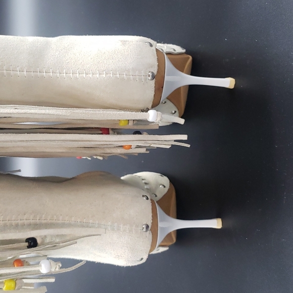 GIUSEPPE ZANOTTI BOOTS SIZE 39 COLOR WHITE SUEDE WITH BEADS 100% AUTHENTIC - Picture 12 of 17